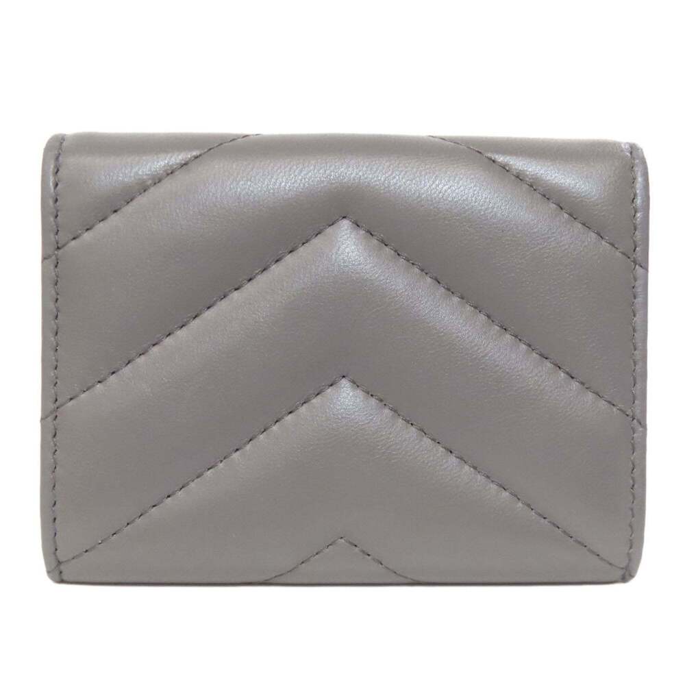 CHANEL Authentic Gray Lambskin Leather Logo Wallet - Picture 2 of 11
